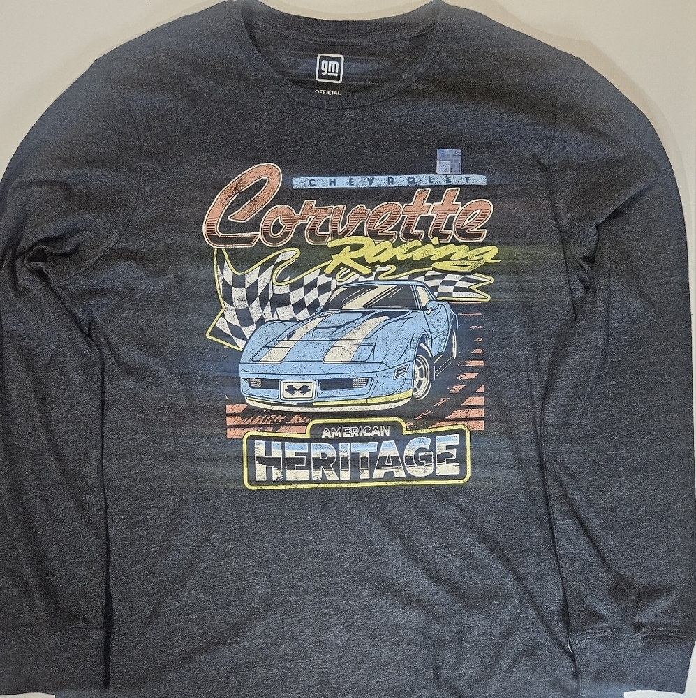 Chevy Corvette T-shirt Mens XL Grey‎ Hybrid Apparel Retro Chevrolet Graphic Tee